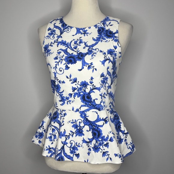 Forever 21 - Paisley Print Sleeveless Peplum Blouse - Picture 1 of 4